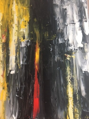 Картина под названием "Dernière lumière su…" - Claudine Janel, Подлинное произведение искусства, Акрил Установлен на Деревян…