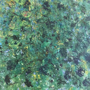제목이 "Pommier en été"인 미술작품 Claudine Janel로, 원작, 아크릴 나무 들것 프레임에 장착됨