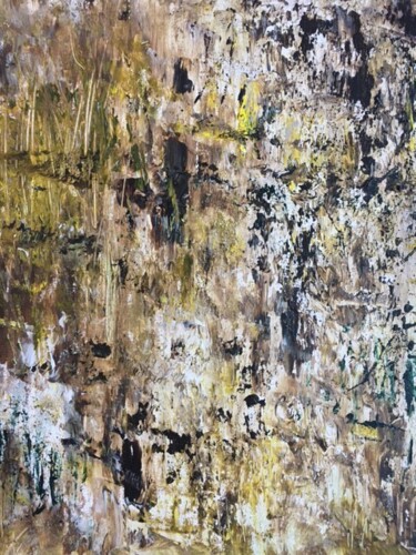 Malerei mit dem Titel "champ de terre en h…" von Claudine Janel, Original-Kunstwerk, Acryl Auf Keilrahmen aus Holz montiert
