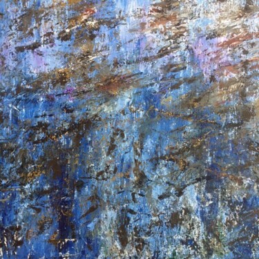 Pittura intitolato "Reflets sur l'eau" da Claudine Janel, Opera d'arte originale, Acrilico Montato su Telaio per barella in…