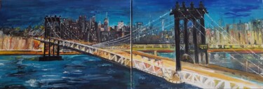 绘画 标题为“Pont de New York” 由Claudine Lopez, 原创艺术品, 油