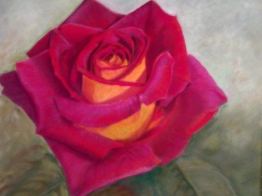 Disegno intitolato "Rose Eddy Mitchell…" da Claudine Marquet, Opera d'arte originale, Pastello