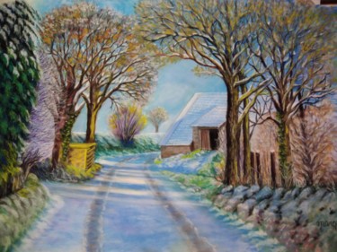 Drawing titled "Chemin vers l'aveni…" by Claudine Marquet, Original Artwork, Pastel