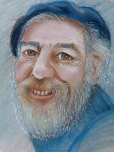 Drawing titled "L'homme de Bésalu(e…" by Claudine Marquet, Original Artwork, Pastel