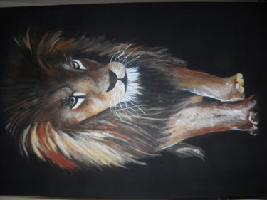 Painting titled "lion.jpg" by Claudine Prevot, Original Artwork