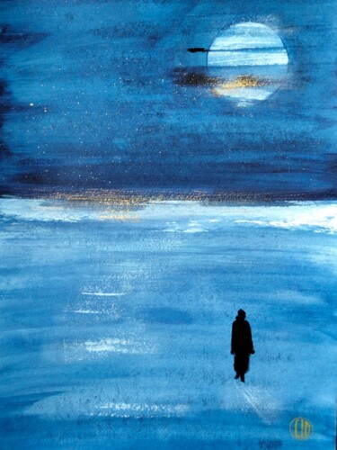Painting titled "Loneliness" by Claudine Sieurin, Original Artwork, Ink
