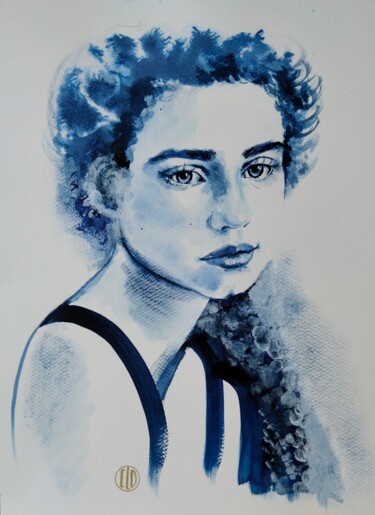 Painting titled "Mélancolie" by Claudine Sieurin, Original Artwork, Ink
