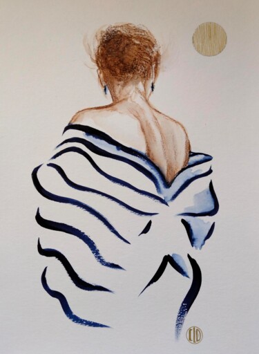 Painting titled "La robe" by Claudine Sieurin, Original Artwork, Ink