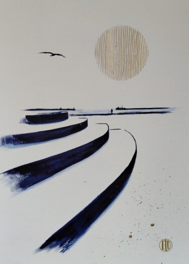 Malarstwo zatytułowany „Esplanade” autorstwa Claudine Sieurin, Oryginalna praca, Atrament
