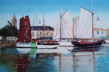 Painting titled "régate port de noir…" by Claudine Viégas, Original Artwork, Acrylic