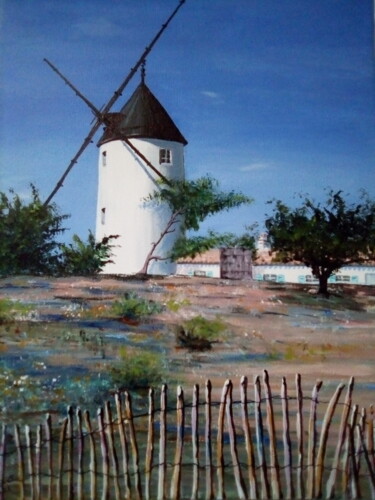 Painting titled "moulin de la bosse" by Claudine Viégas, Original Artwork, Acrylic