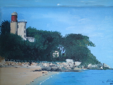 Painting titled "l-Anse-rouge" by Claudine Viégas, Original Artwork, Oil