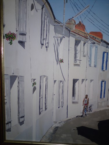 Painting titled "rue-de-noirmoutier" by Claudine Viégas, Original Artwork, Oil