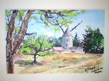 Painting titled "Moulin Noirmoutier" by Claudine Viégas, Original Artwork, Oil