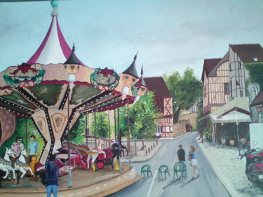 Peinture intitulée "Carrousel de Provin…" par Claudine Viégas, Œuvre d'art originale, Huile