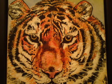 Peinture intitulée "Tigre du bengale" par Claudine Viégas, Œuvre d'art originale, Huile