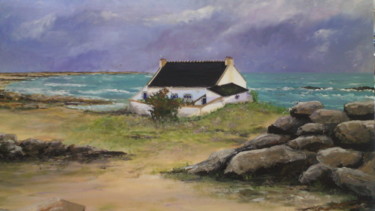 Painting titled "petite maison de Br…" by Claudine Viégas, Original Artwork, Acrylic