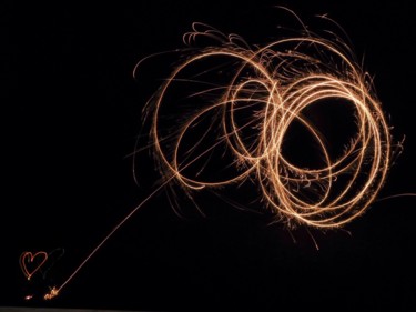 Photographie intitulée "Le feu de la passion" par Claudine Ziga, Œuvre d'art originale, Light Painting