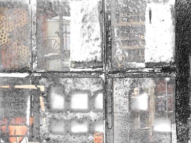 Le givre devant les fenêtres Photographie intitulée "Le givre devant les…" par Claudine Ziga, Œuvre d'art originale, Photographie numérique