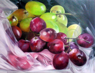 Pittura intitolato "uvas.jpg" da Claudinei, Opera d'arte originale, Olio