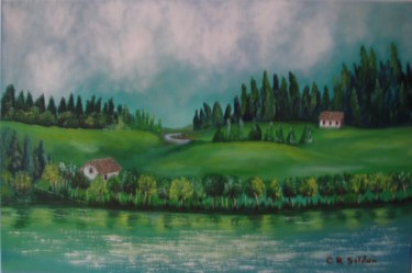 Pintura titulada "Paisagem Rural" por Claudineia R. Soldan, Obra de arte original, Oleo
