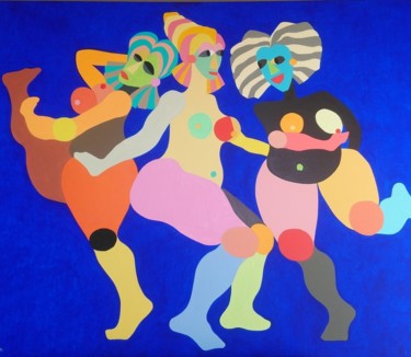 Pintura titulada "les trois graces" por Claudine Leroy, Obra de arte original, Acrílico