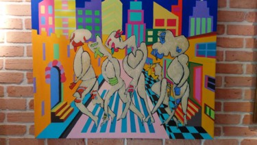 「beat generation」というタイトルの絵画 Claudine Leroyによって, オリジナルのアートワーク, アクリル