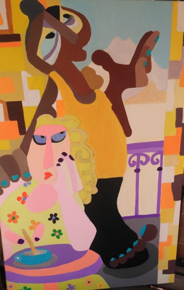Malerei mit dem Titel "Baby boomers" von Claudine Leroy, Original-Kunstwerk, Acryl