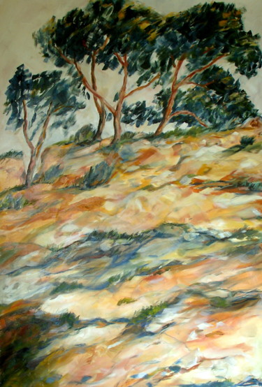 Peinture intitulée "Terre de Provence" par Claudine Pochat, Œuvre d'art originale, Huile