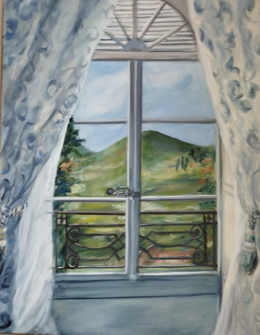 Schilderij getiteld "Mont Boisé" door Claudine Pochat, Origineel Kunstwerk, Olie