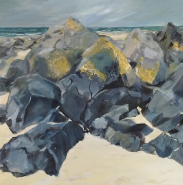 Malerei mit dem Titel "North Berwick" von Claudine Pochat, Original-Kunstwerk, Öl