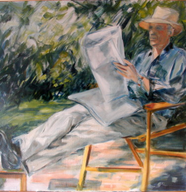 Painting titled "Le Journal" by Claudine Pochat, Original Artwork