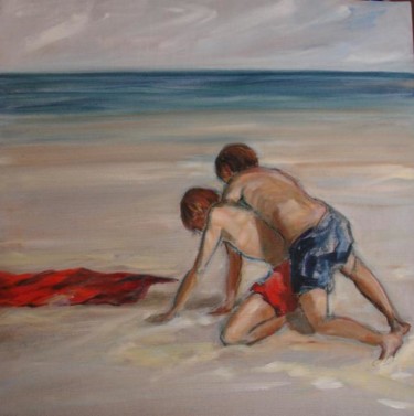 Pintura intitulada "Bord de mer" por Claudine Pochat, Obras de arte originais, Óleo