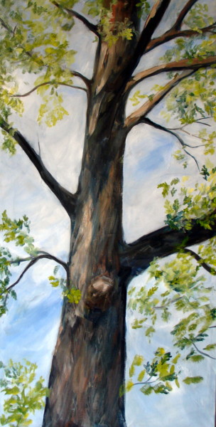 Malarstwo zatytułowany „au pied de l'arbre” autorstwa Claudine Pochat, Oryginalna praca, Olej