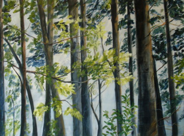 Painting titled "Bois de Saint Pierre" by Claudine Pochat, Original Artwork, Oil