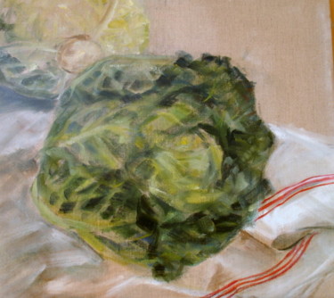 Painting titled "Choux" by Claudine Pochat, Original Artwork, Oil