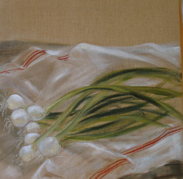 Peinture intitulée "Oignons" par Claudine Pochat, Œuvre d'art originale, Huile