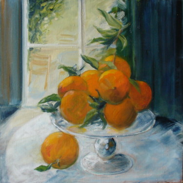 Peinture intitulée "Oranges 2" par Claudine Pochat, Œuvre d'art originale, Huile