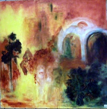 Painting titled "Souvenirs d'Orient" by Claudine Roques Ayache, Original Artwork, Oil
