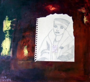 Peinture intitulée "seule" par Claudine Roques Ayache, Œuvre d'art originale, Huile