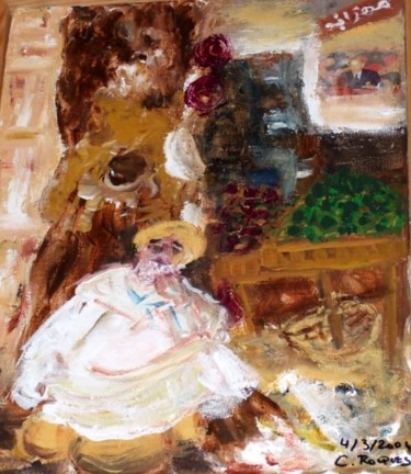 Painting titled "enfance marocaine" by Claudine Roques Ayache, Original Artwork, Oil