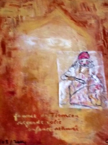 Peinture intitulée "femmes de Tlemcen" par Claudine Roques Ayache, Œuvre d'art originale, Huile