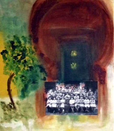 Schilderij getiteld "école Mers Sultan" door Claudine Roques Ayache, Origineel Kunstwerk, Olie