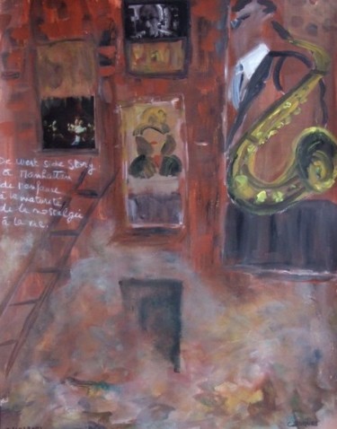 Painting titled "Mon New-York" by Claudine Roques Ayache, Original Artwork, Oil