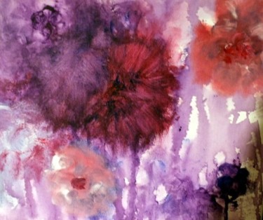 Peinture intitulée "jeu de fleurs 2" par Claudine Roques Ayache, Œuvre d'art originale, Huile