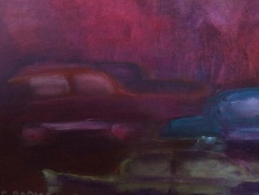 Painting titled "Traffic" by Claudine Roques Ayache, Original Artwork, Oil