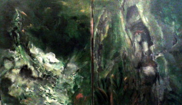 Peinture intitulée "Légendes de la forêt" par Claudine Roques Ayache, Œuvre d'art originale