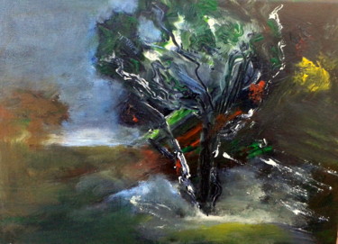 Peinture intitulée "Paysage" par Claudine Roques Ayache, Œuvre d'art originale, Huile