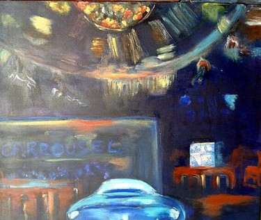 Painting titled "Carrousel version 2…" by Claudine Roques Ayache, Original Artwork, Acrylic