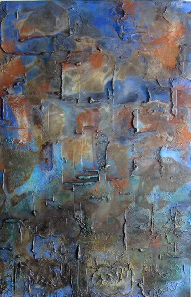 Painting titled "Aleatory Cartograph…" by Claudio Boczon, Original Artwork, Acrylic Mounted on Wood Panel
